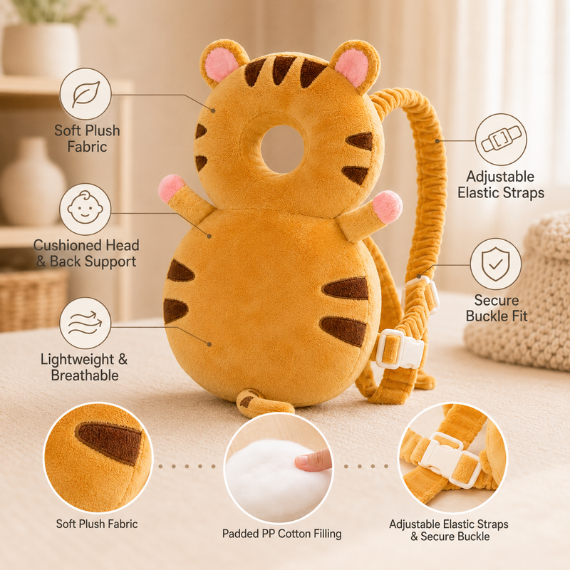 TinyEase™ Plush Baby Head Protector Backpack