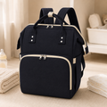 Foldable Mom Diaper Backpack with Convertible Travel Cot