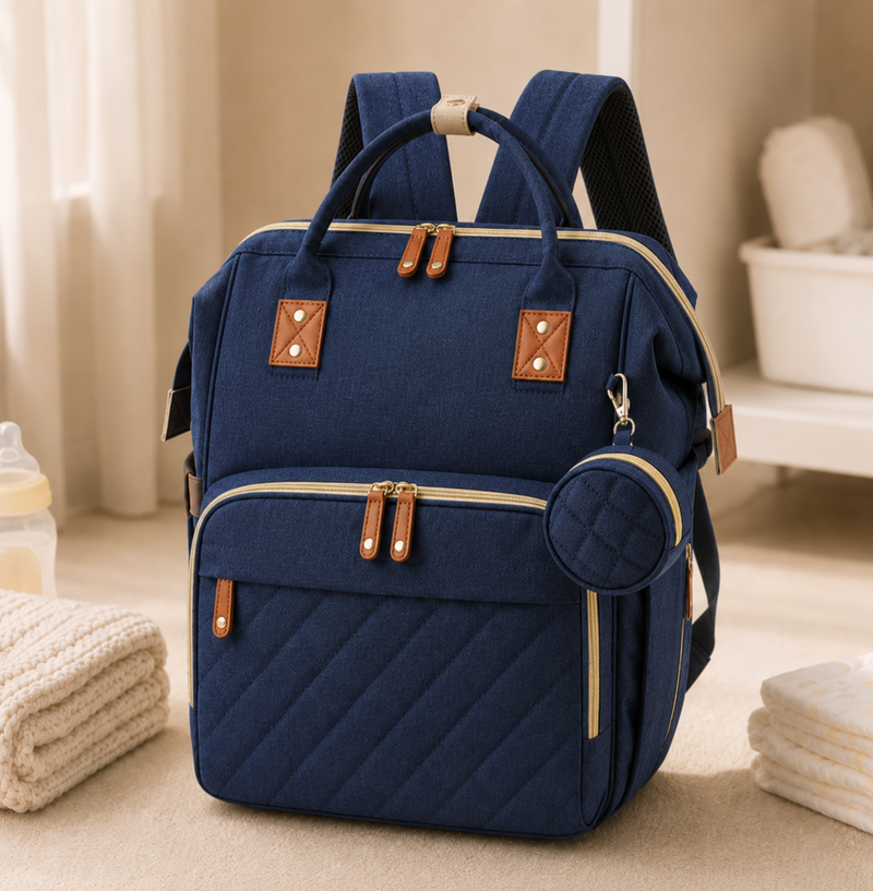 TinyEase™ Foldable Mom Diaper Backpack with Convertible Travel Cot